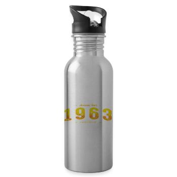 Le meilleur de 1963 - 62e anniversaire Cadeau en édition limitée - Gourde avec paille intégrée - argent clair - Droite