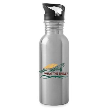 Was zum Teufel? - Trinkflasche mit integriertem Trinkhalm - Lightsilver - Rechts