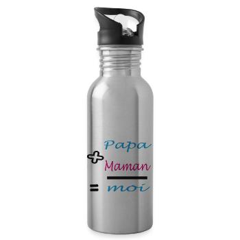 Dad plus Mom - Water bottle with straw - silver - Right