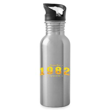 Awesome Since 1982 Year Of Birth - Vintage 43rd - Water bottle with straw - silver - Right