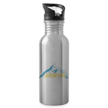 Arwyn as a woman's name - Water bottle with straw - silver - Right