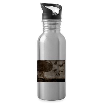 kettenkarussell Sepia Jahrmarkt - Trinkflasche mit integriertem Trinkhalm - Lightsilver - Rechts