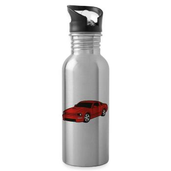 car - Trinkflasche mit integriertem Trinkhalm - Lightsilver - Rechts