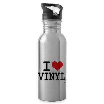vinyl - Water bottle with straw - silver - Right