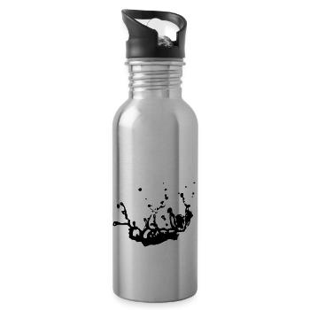 Wassertropfen - Trinkflasche mit integriertem Trinkhalm - Lightsilver - Rechts