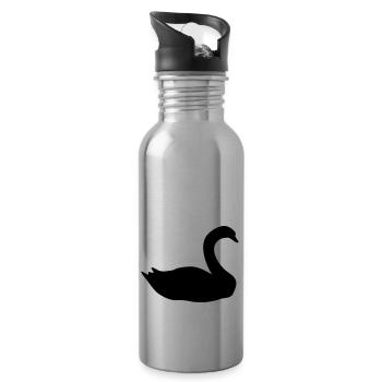 Schwan - Trinkflasche mit integriertem Trinkhalm - Lightsilver - Rechts