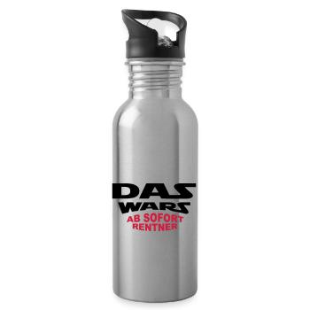 Das Wars - Rentner - Trinkflasche mit integriertem Trinkhalm - Lightsilver - Rechts