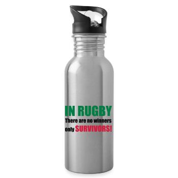 rugby - Water bottle with straw - silver - Right