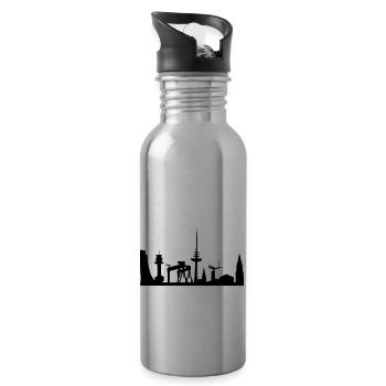 skyline kiel - Trinkflasche mit integriertem Trinkhalm - Lightsilver - Rechts