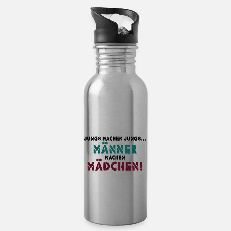 JUNGS MACHEN JUNGS - Trinkflasche mit integriertem Trinkhalm - Lightsilver