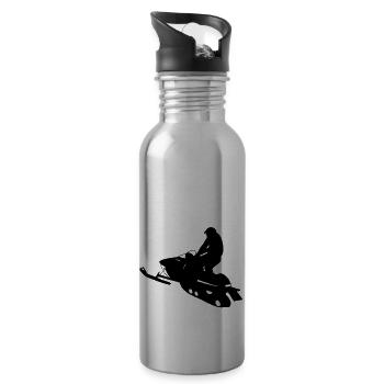 snowmobile snow cross x games racing sport - Trinkflasche mit integriertem Trinkhalm - Lightsilver - Rechts