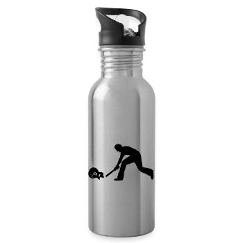 rock_and_roll_072011_d_1c - Water bottle with straw - silver - Right