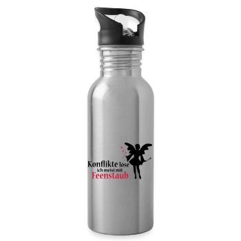 Konflikte löse ich meist mit Feenstaub (Spruch und - Trinkflasche mit integriertem Trinkhalm - Lightsilver - Rechts