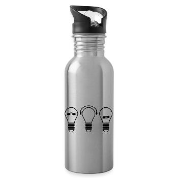 gluehbirne - Trinkflasche mit integriertem Trinkhalm - Lightsilver - Rechts