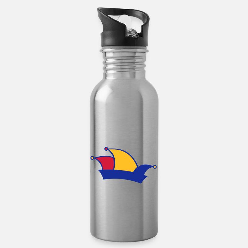 Karneval - Trinkflasche mit integriertem Trinkhalm - Lightsilver