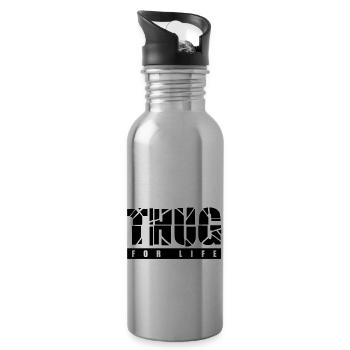 thug_for_life_t1 - Trinkflasche mit integriertem Trinkhalm - Lightsilver - Rechts