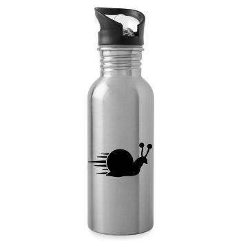 schnecke_fast_ts1 - Trinkflasche mit integriertem Trinkhalm - Lightsilver - Rechts