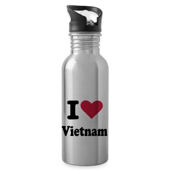 Vietnam - Trinkflasche mit integriertem Trinkhalm - Lightsilver - Rechts