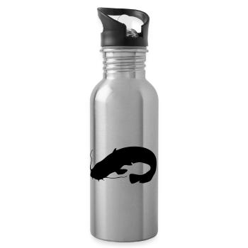 Poisson-chat - Gourde avec paille intégrée - argent clair - Droite