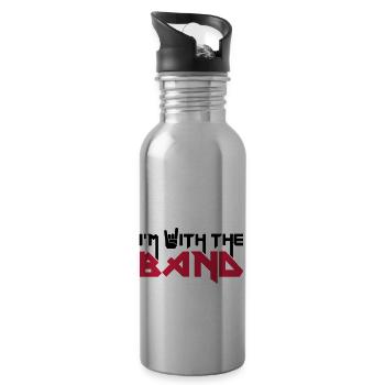 I'm with the Band - Trinkflasche mit integriertem Trinkhalm - Lightsilver - Rechts