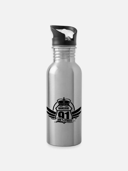 COMMUTER 91 - Water bottle with straw - silver