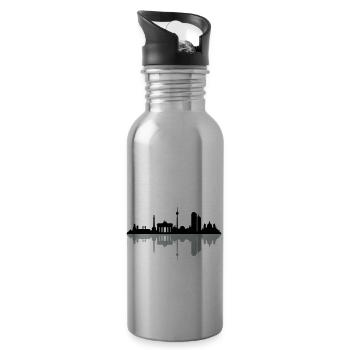 Skyline Berlin Schatten - Trinkflasche mit integriertem Trinkhalm - Lightsilver - Rechts