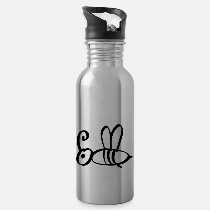 bee 1c - Trinkflasche mit integriertem Trinkhalm - Lightsilver