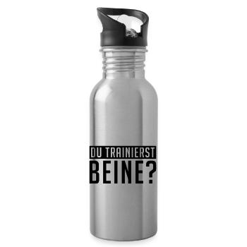 du_trainierst_beine_ry1 - Trinkflasche mit integriertem Trinkhalm - Lightsilver - Rechts