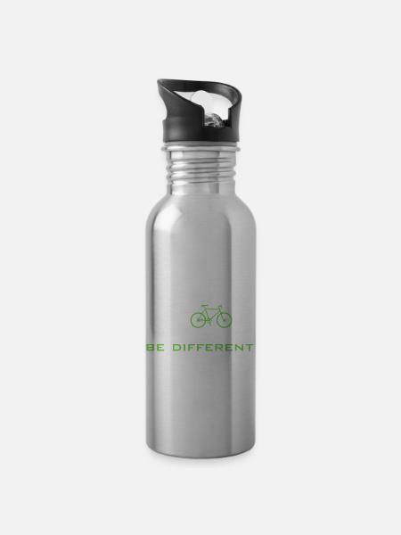 be different Auto Fahrrad Bike car anders einzig - Trinkflasche mit integriertem Trinkhalm - Lightsilver