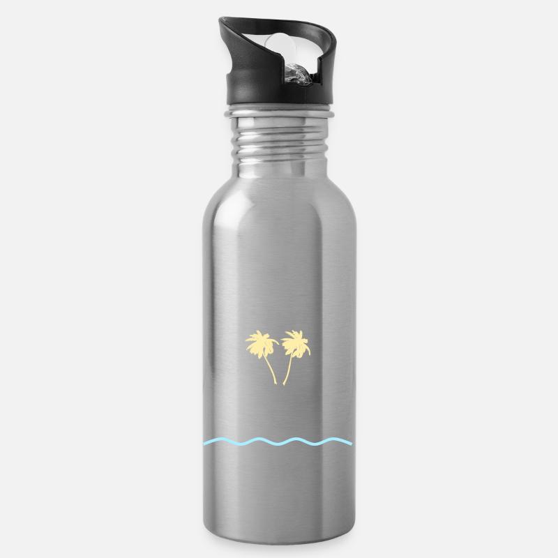 Traumurlaub Sardinien - Trinkflasche mit integriertem Trinkhalm - Lightsilver