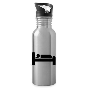 icon lit dormir dort - Gourde avec paille intégrée - argent clair - Droite