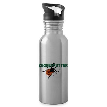 Zeckenfutter - Trinkflasche mit integriertem Trinkhalm - Lightsilver - Rechts