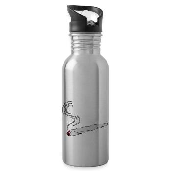 kiffen joint design - Trinkflasche mit integriertem Trinkhalm - Lightsilver - Rechts