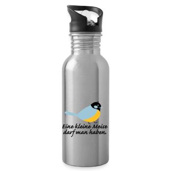 kleine Meise - Trinkflasche mit integriertem Trinkhalm - Lightsilver - Rechts