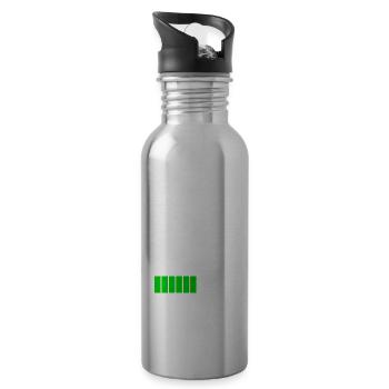 Baby Windel wird Beladen lustiger Spruch Schwanger - Trinkflasche mit integriertem Trinkhalm - Lightsilver - Rechts