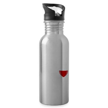 ZU VINO SAG ICH NIE NO - Rotwein - Weinliebhaber - Trinkflasche mit integriertem Trinkhalm - Lightsilver - Rechts