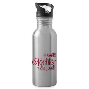 Tochter - Trinkflasche mit integriertem Trinkhalm - Lightsilver - Rechts