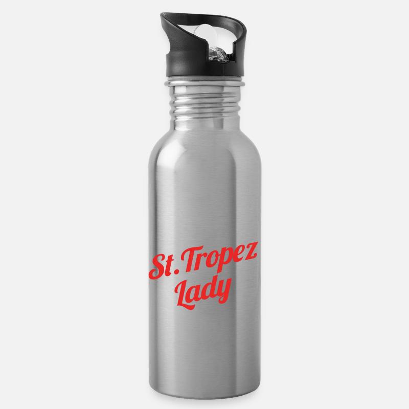 Dame de Saint-Tropez - Gourde avec paille intégrée - argent clair