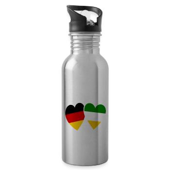 Amour italien allemand - Gourde avec paille intégrée - argent clair - Droite
