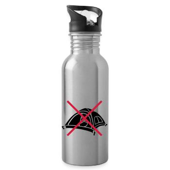 Forbidden Stay outside Tent - Water bottle with straw - silver - Right