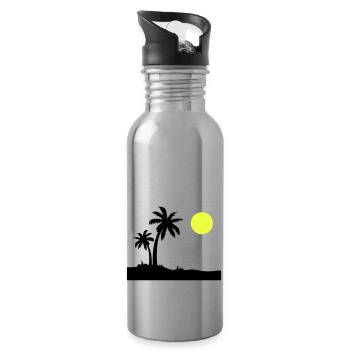 Palm Island - Water bottle with straw - silver - Right