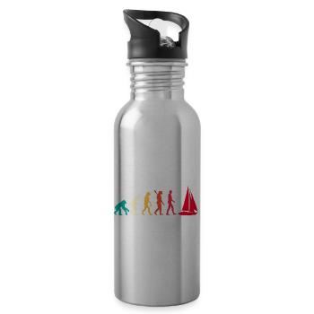 Evolution Graphic Sailboat Captain Sailing Sea Boa - Trinkflasche mit integriertem Trinkhalm - Lightsilver - Rechts