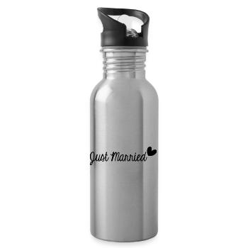 GERADE VERHEIRATET. ES LEBE DIE MARYS. JUNGGESELLINNENABSCHIED. LIEBE - Trinkflasche mit integriertem Trinkhalm - Lightsilver - Rechts