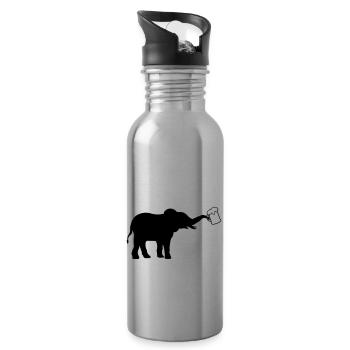 Jug beer elephant cool - Water bottle with straw - silver - Right