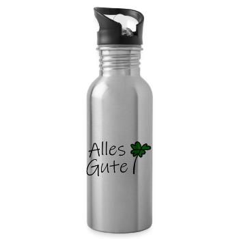 Alles Gute - Trinkflasche mit integriertem Trinkhalm - Lightsilver - Rechts