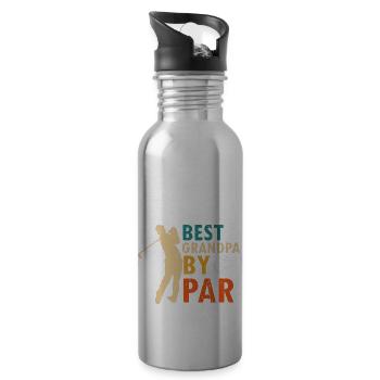 Best GRANDPA By PAR Cool Retro Vintage Golfer - Water bottle with straw - silver - Right