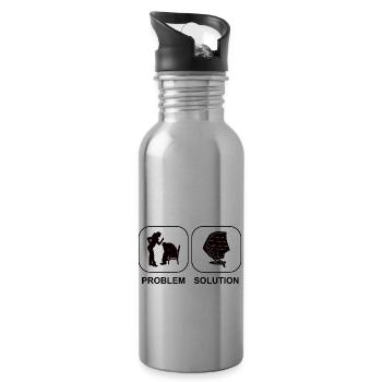 Windsurfer Surf Kitesurfer Cadeau Planche à voile - Gourde avec paille intégrée - argent clair - Droite