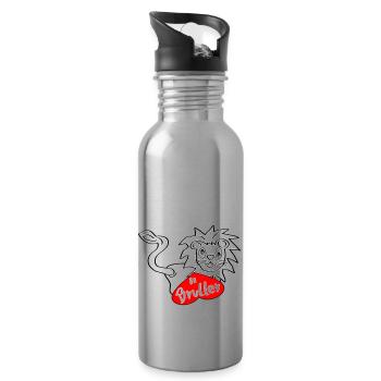 Brülllöwe - Trinkflasche mit integriertem Trinkhalm - Lightsilver - Rechts