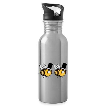 Team Cylinder Hat Bees - Gourde avec paille intégrée - argent clair - Droite
