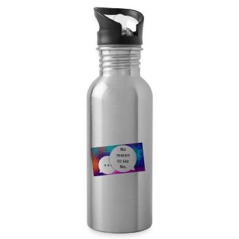 No reason to say no - Trinkflasche mit integriertem Trinkhalm - Lightsilver - Rechts